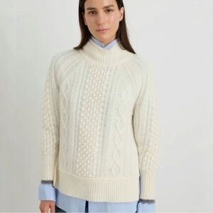Alex Mill Cream Camil Cableknit Wool/Alpaca Blend Sweater Sz. S